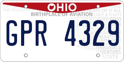 OH license plate GPR4329