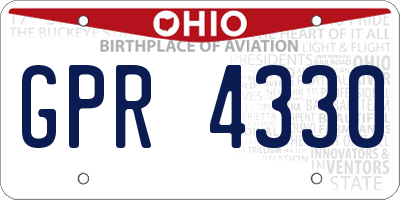 OH license plate GPR4330
