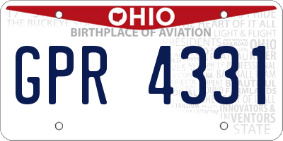 OH license plate GPR4331