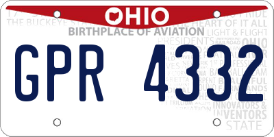 OH license plate GPR4332