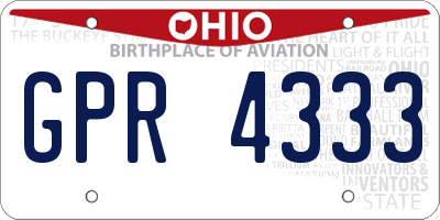 OH license plate GPR4333