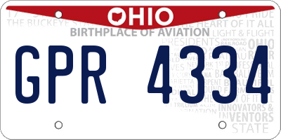 OH license plate GPR4334