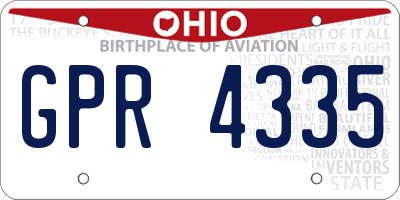 OH license plate GPR4335