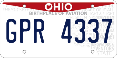 OH license plate GPR4337