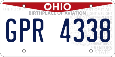 OH license plate GPR4338