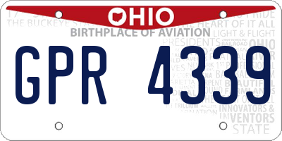 OH license plate GPR4339
