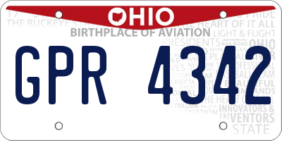 OH license plate GPR4342