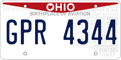 OH license plate GPR4344