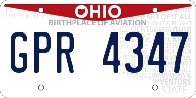 OH license plate GPR4347