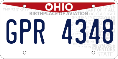 OH license plate GPR4348