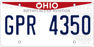 OH license plate GPR4350