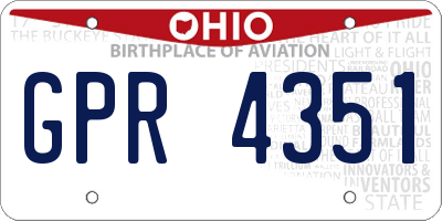 OH license plate GPR4351