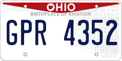 OH license plate GPR4352