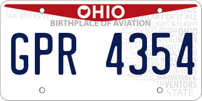 OH license plate GPR4354