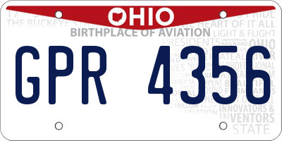 OH license plate GPR4356