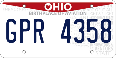 OH license plate GPR4358