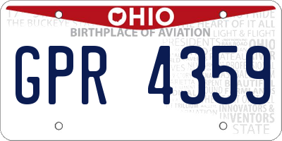 OH license plate GPR4359