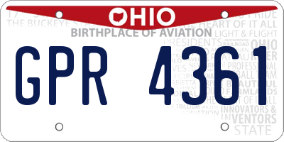 OH license plate GPR4361