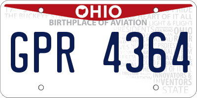 OH license plate GPR4364