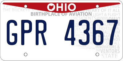 OH license plate GPR4367