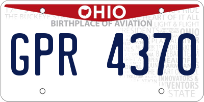 OH license plate GPR4370