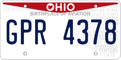 OH license plate GPR4378