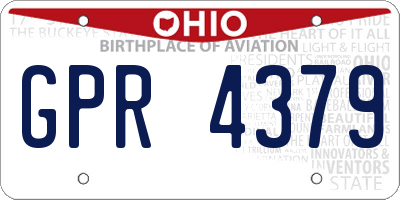 OH license plate GPR4379