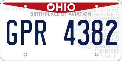 OH license plate GPR4382