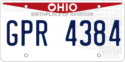 OH license plate GPR4384
