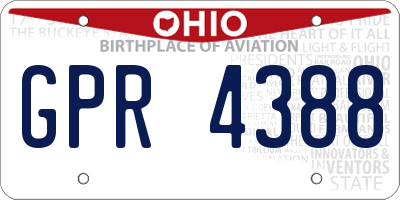 OH license plate GPR4388