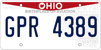 OH license plate GPR4389