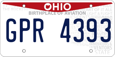 OH license plate GPR4393