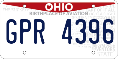 OH license plate GPR4396