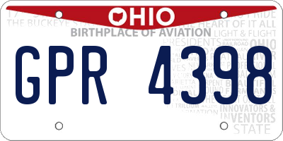 OH license plate GPR4398