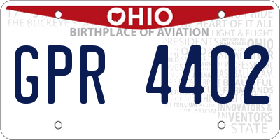 OH license plate GPR4402