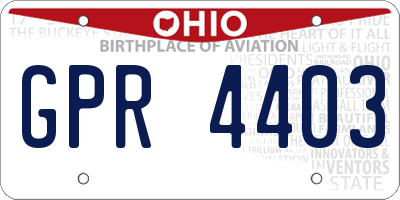 OH license plate GPR4403