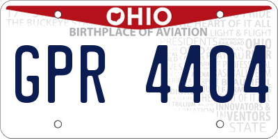 OH license plate GPR4404