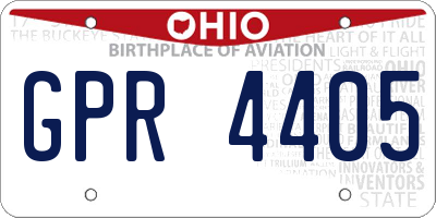OH license plate GPR4405