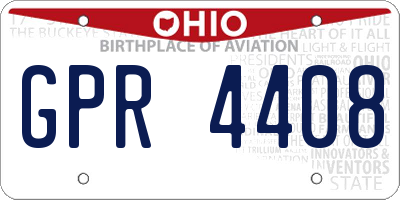 OH license plate GPR4408