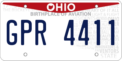 OH license plate GPR4411