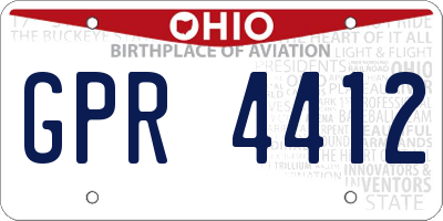 OH license plate GPR4412