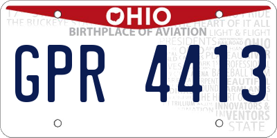 OH license plate GPR4413