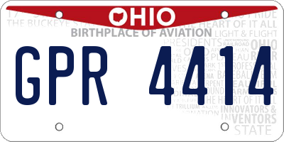 OH license plate GPR4414