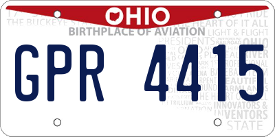 OH license plate GPR4415