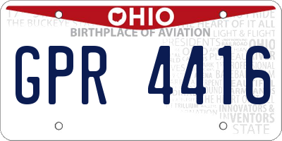 OH license plate GPR4416