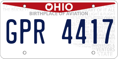 OH license plate GPR4417