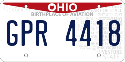 OH license plate GPR4418