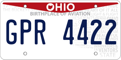 OH license plate GPR4422