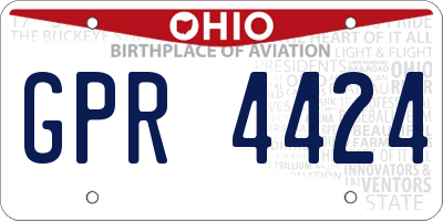 OH license plate GPR4424