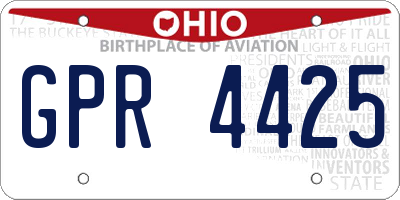 OH license plate GPR4425
